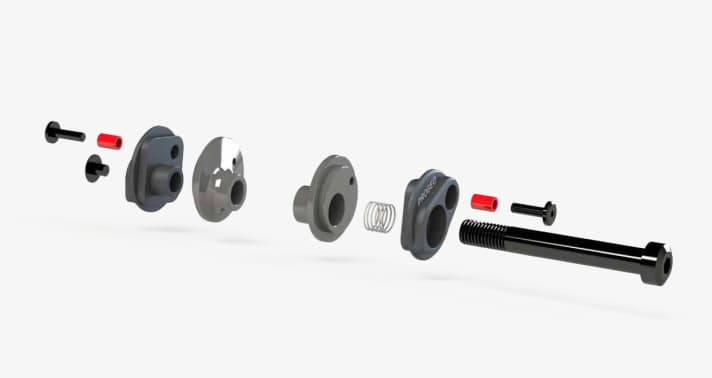   Rose Progeo: Many individual parts, but only one screw needs to be loosened for adjustment.