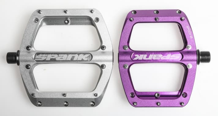 Clearly recognisable: the different sized pedal bodies of the Spank Spoon pedals.