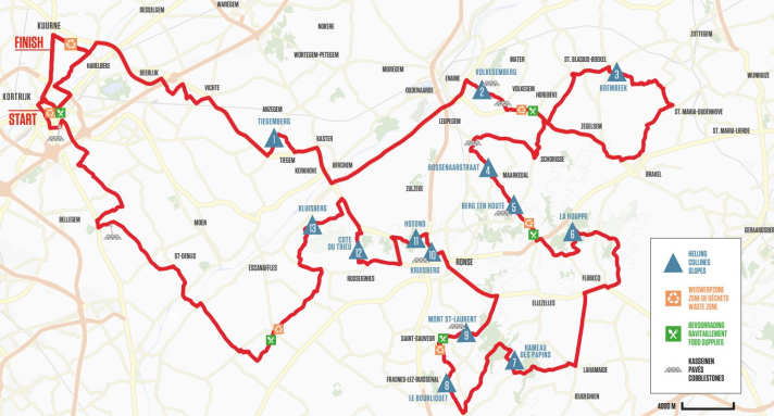 Kuurne-Brüssel-Kuurne 2025 auf der Karte
