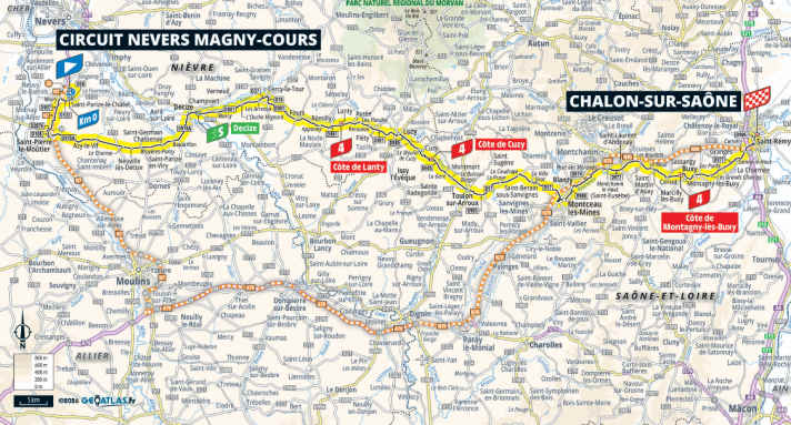 Le parcours de la 12e étape du Tour de France 2026
