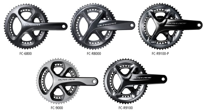 The Ultegra (FC-6800, FC-R8000) and Dura-Ace (FC-9000, FC-R9100, FC-R9100-P) cranks affected.