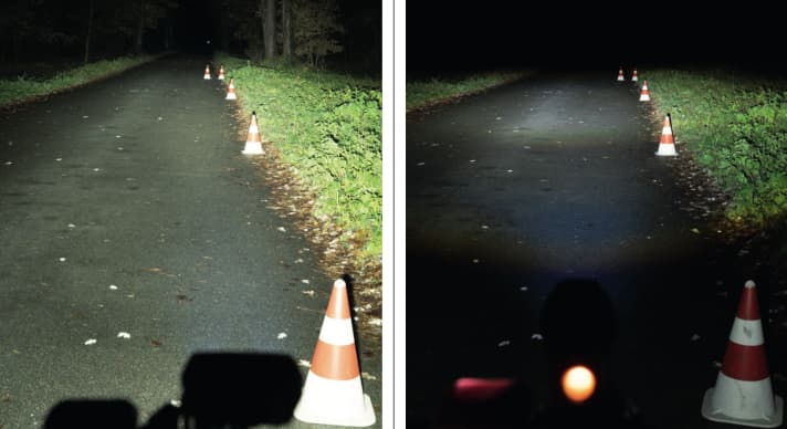 Links: Lupine SL Mini Max AF - Rechts: Cateye GVolt 100