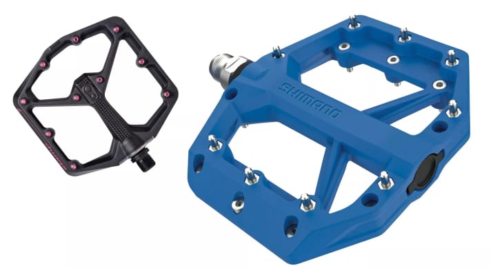 Platform pedals are better suited for bike park use.