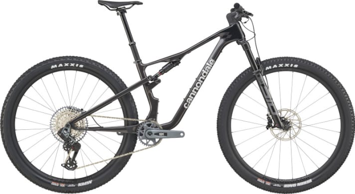The Cannondale Scalpel Carbon 2 is also available with classic Rockshox SID suspension. The omission of the Lefty fork saves a whopping 700 euros. Price: 6799 Euro