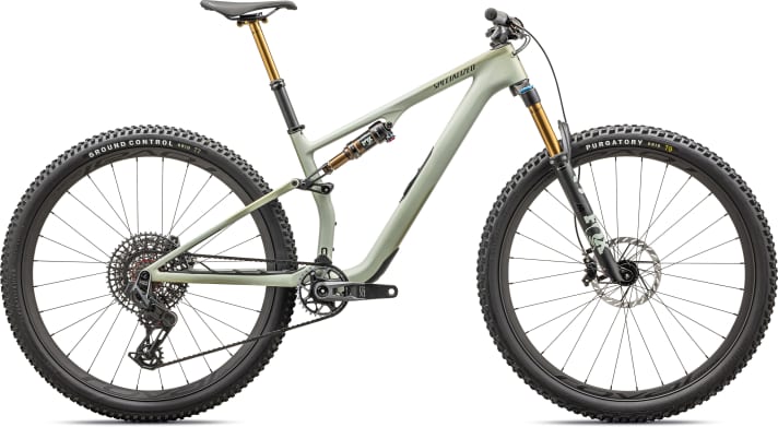 The safari livery of the Specialized Epic Evo Pro is designed to whet the appetite for trail adventures.