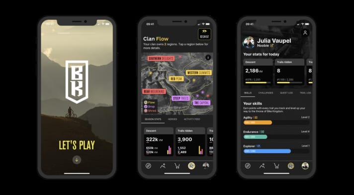   Die eigene App, mit der man unter anderem Trails und Touren planen kann.