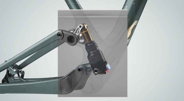   Well protected from dirt, the shock in the new Scott Spark sits inside the frame.