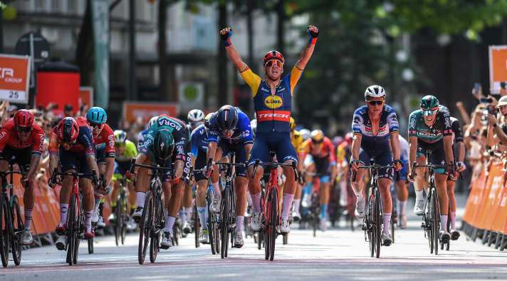 Strong in both sprints and classics: Mads Pedersen won the Cyclassics in Hamburg in 2023, among others