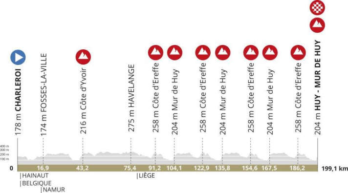 The profile of the men's Fleche Wallonne 2024
