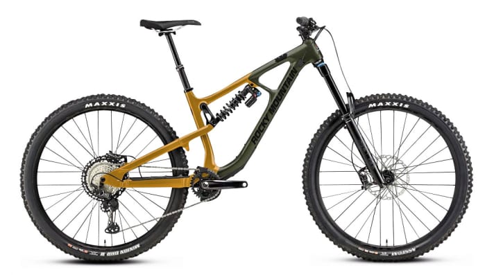 Rocky Slayer A 50 für 4900 Euro: 
Der Vollblut-Freerider (180/170 mm) aus Kanada hat es leider nicht in den Test geschafft. Zu teuer! Doch das A50 ist das günstigste in Deutschland verfügbare Modell. Darin steckt die Rockshox ZEB Select, hinten arbeitet der Stahlfederdämpfer RS Super Deluxe Select+. Die Geometrie lässt sich dank Flipchip mehrfach verstellen. Gewicht: ab 17,2 Kilo (Herstellerangabe).