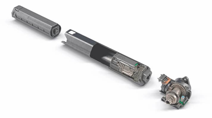 Fazua drive system with battery, motor unit and bottom bracket gearbox