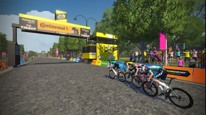 Full speed ahead: Software such as Zwift often focuses on hard intervals in the training area.