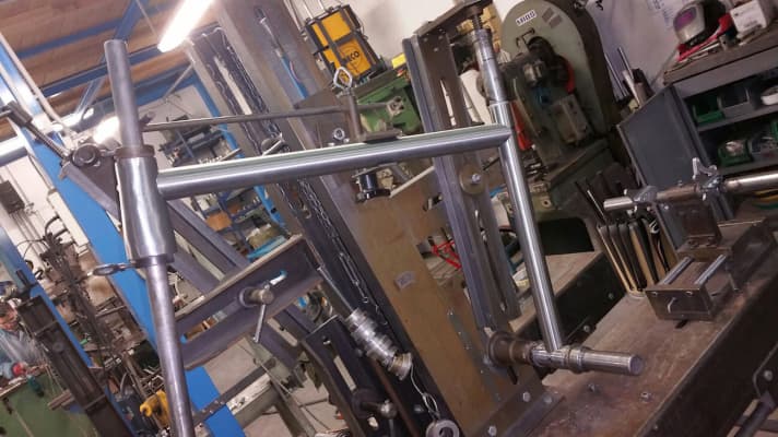   After months of impatient waiting, finally! Photos of a steel hardtail in the making on Bressan's Facebook page. My bike? Maybe!