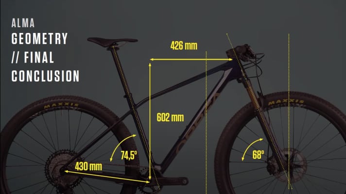   The geometry of the new Orbea Alma OMX at a glance.