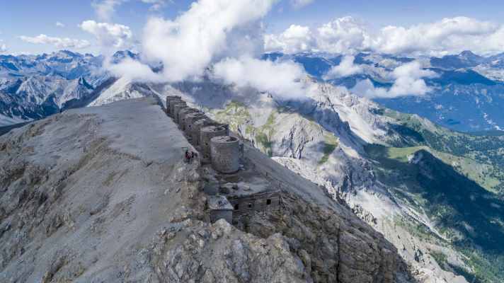 Unbestrittener König der Cottischen Alpen: der Mont Chaberton mit seinen Geschütztürmen