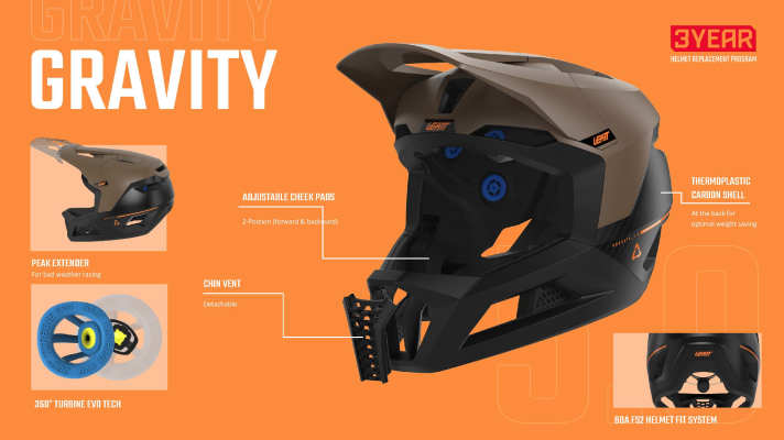 Excellent head protection: the Leatt 5.0 Gravity helmet