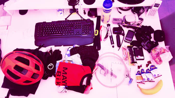 Zwischen Arbeit, Familienurlaub und Rennradtour blieb Albert nur ein kleines Zeitfenster für das Finale der Mission 3000. Seinen Bike-Rucksack packte er zwischendurch.