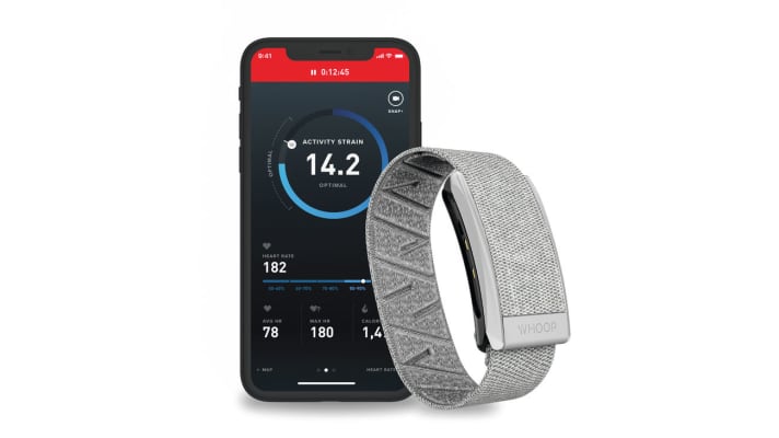 The Whoop system consists of the wristband on the wrist and the app.