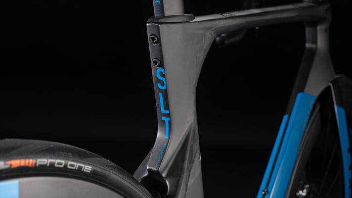   Trimmed for aero: The tube profiles of the fast Cube road bike.