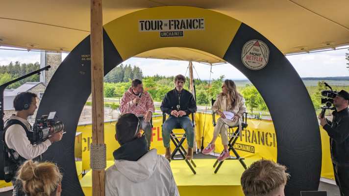 L'interview a eu lieu dans le cadre d'un événement Netflix pour la sortie de la deuxième saison de "Tour de France : En tête".