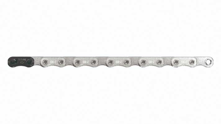 Wie schon die höherwertigen Transmission-Ketten, kommt auch die Kette der GX Eagle Transmission mit flacher Oberseite