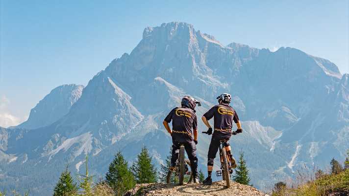 Mit Pala-Panorama: Die beiden Trailspots von San Martino di Castrozza sind per Line miteinander verbunden.