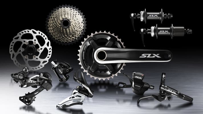   The new Shimano SLX groupset in full in the picture.