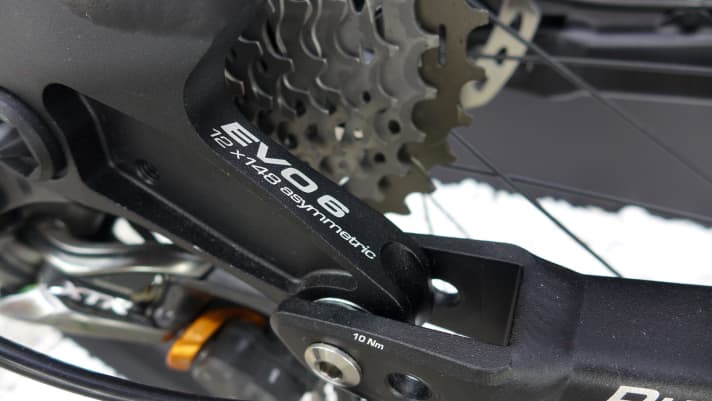   The new EVO6 standard from Liteville takes up the 148 mm of the Boost standard, but allows symmetrical spoking of the rear wheel.
