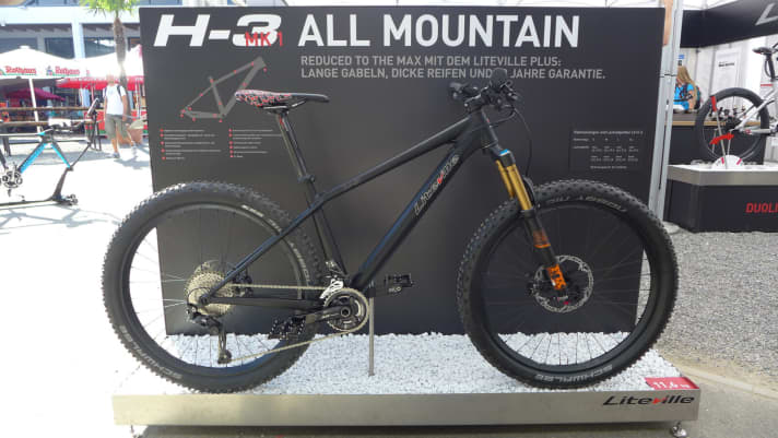   The Liteville H-3 as an all-mountain hardtail with 140 mm fork and B-Plus tyres.