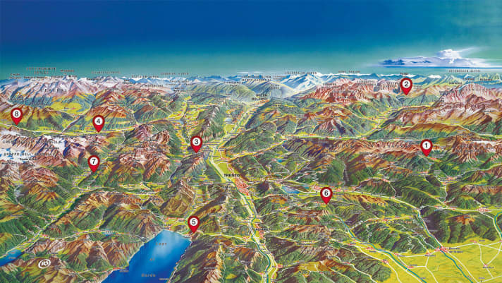   The eight bike spots for freeriders and gravity mountain bikers in Trentino stretch between the Brenner Pass and Lake Garda.