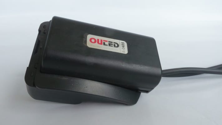   Here is the small battery - clipped into the rail