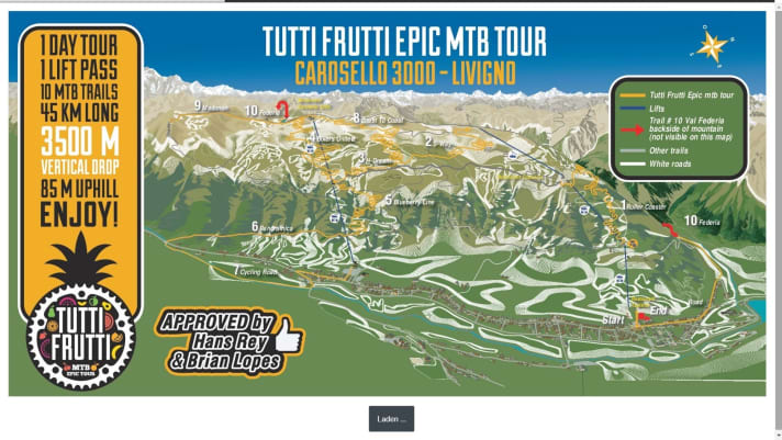   The map to follow. Fast riders need about four hours.