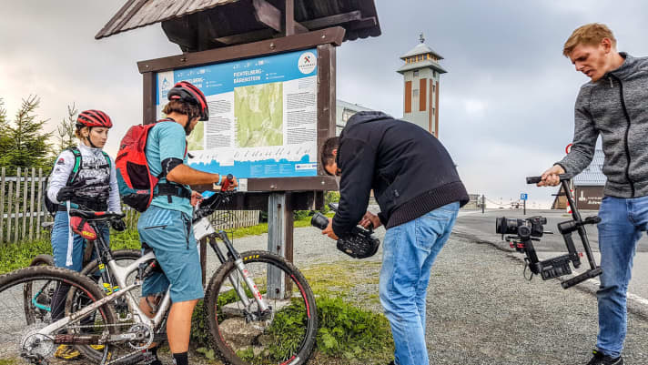   Stempeln am Fichtelberg, mit 1215 Metern einer der höchsten Punkte der Strecke.