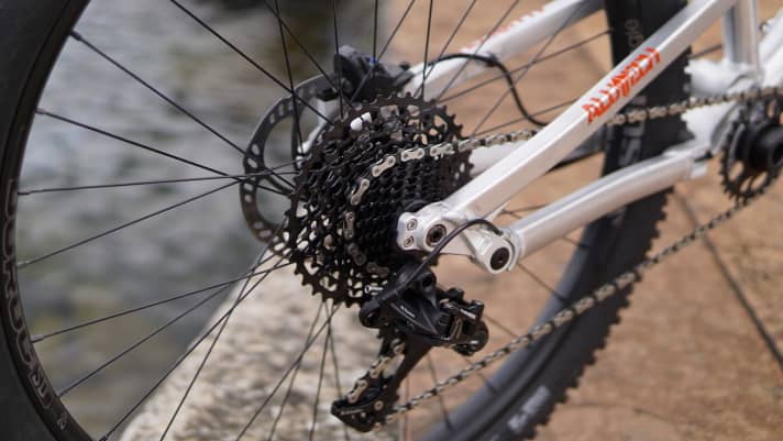 There are 11 gears for children, shifted with Sram.