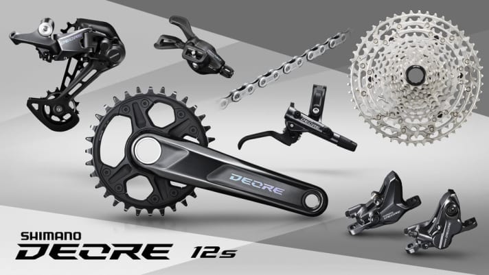 Erstmals mit 12 Ritzeln und als Einfach-Version: die neue Shimano Deore M6100-Schaltgruppe.