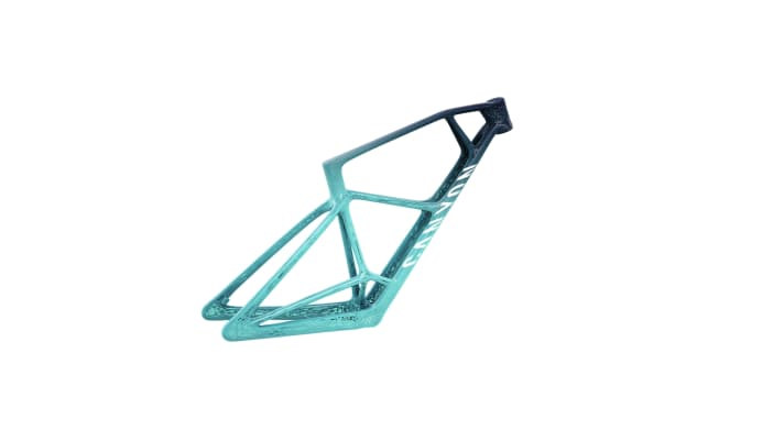 Looking to the future: in order to exploit the full potential of 3D printing technology, the printed aluminium tubes would have to give way to a grid structure, as shown in this rendering. A covered skin would then provide the appropriate look.