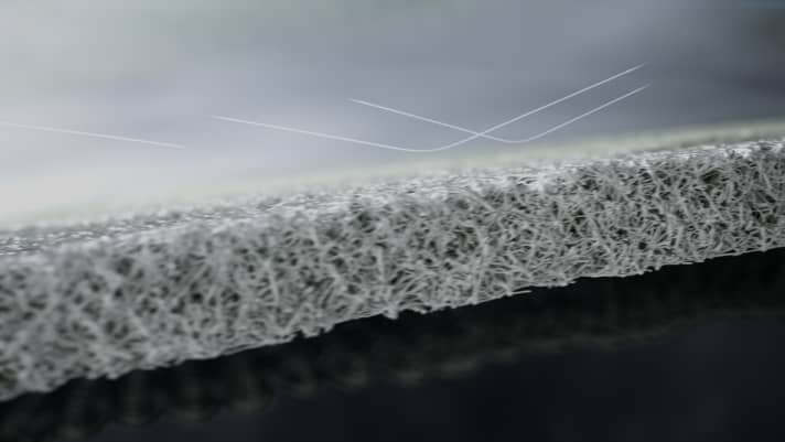 The new Gore-Tex membrane is made of expanded polyethylene