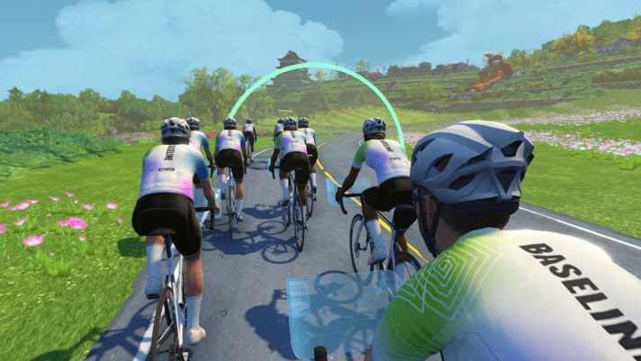 Joint training ride with virtual friends.