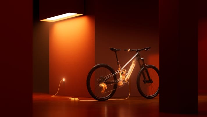 The e-bike of tomorrow? With the Rallon RS, the chassis, motor, gears, e-system and dropper post are fully networked. There is no need for separate batteries.