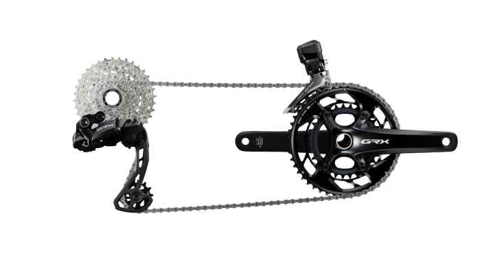 Shimano 2x12-fach GRX Di2 >> z.B. <a href="https://www.awin1.com/cread.php?awinmid=117233&awinaffid=471469&clickref=T+Shimano+2x12-fach+GRX+Di2&ued=https%3A%2F%2Fwww.bike-components.de%2Fde%2FShimano%2FGRX-Di2-RX827-Gruppe-1x12-42-p218873%2F" target="_blank" rel="noopener noreferrer nofollow">hier erhältlich</a>*
