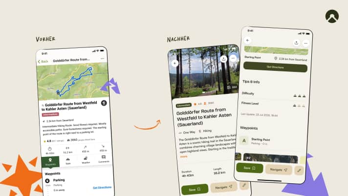 Les informations sont également organisées de manière claire sur la page des tours de l'application.