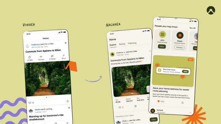 La nouvelle application Komoot se présente de manière plus ordonnée et plus claire