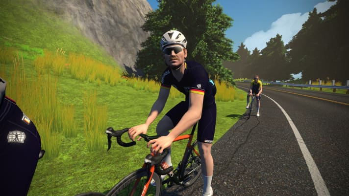 The avatar of Jason Osborne in the Zwift world
