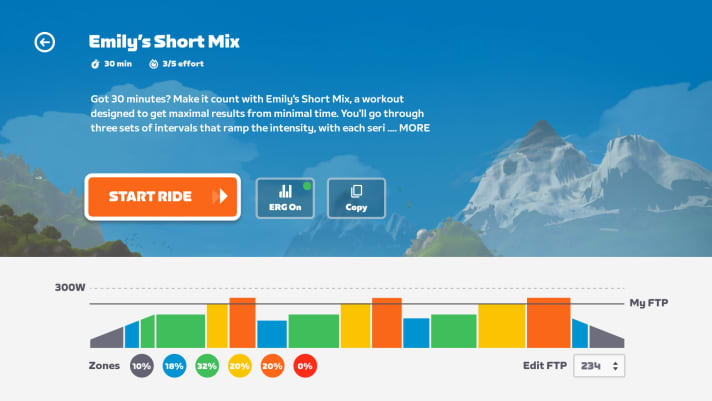 La nouvelle représentation graphique des workouts à partir de l'automne 2022.