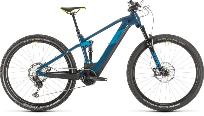   The Cube Stereo Hybrid 120 comes with an aluminium frame and 29er wheels. Suspension travel: 120 millimetres.