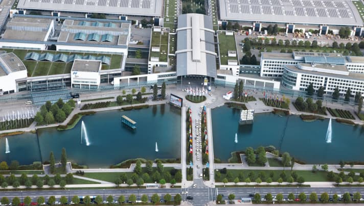 Auf dem Münchner Messegelände werden im Zuge der IAA Mobility auch viele Fahrradhersteller ihre 2022er-Rennrad-Neuheiten präsentieren.