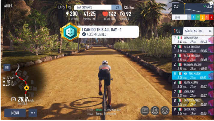 L'aspect visuel de MyWhoosh est en tout cas convaincant. Il n'y a pas encore beaucoup de coureurs sur la plateforme des nouveaux arrivants. Mais cela pourrait bientôt changer.