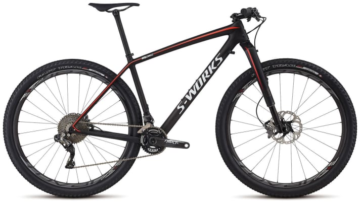   Made for the race track: the 8999 euro S-Works Di2 version of the new Epic hardtail from Specialized.