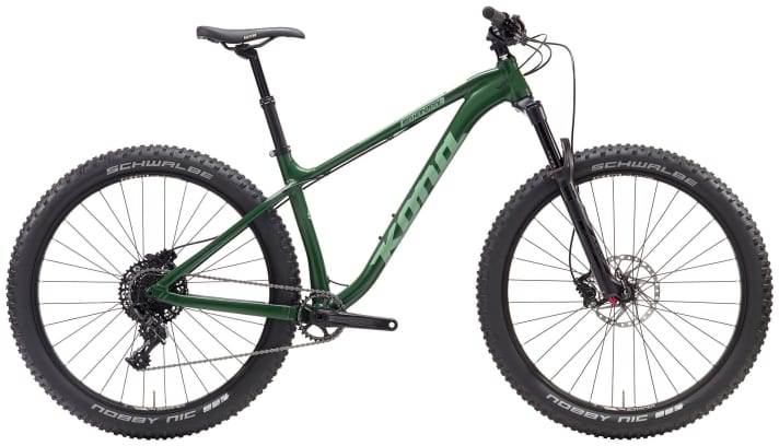   The top model Big Honzo DL: Sram GX, Rock Shox Yari, WTB tubeless rims, Schwalbe Evolution tyres. Around 2500 euros.
