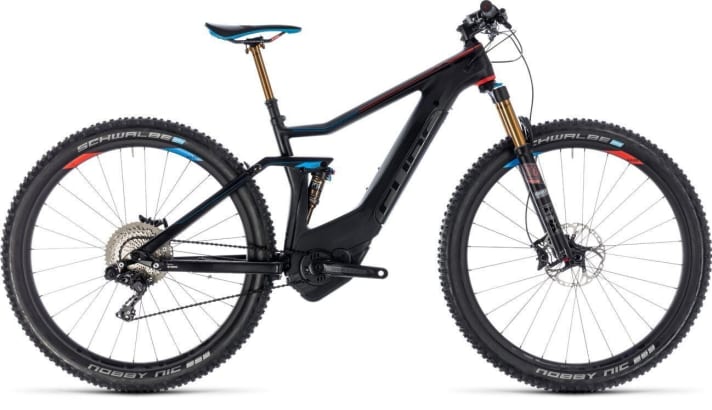   The Cube Stereo Hybrid 120 Carbon is available from dealers for 6500 euros and is said to weigh 22.1 kilos.